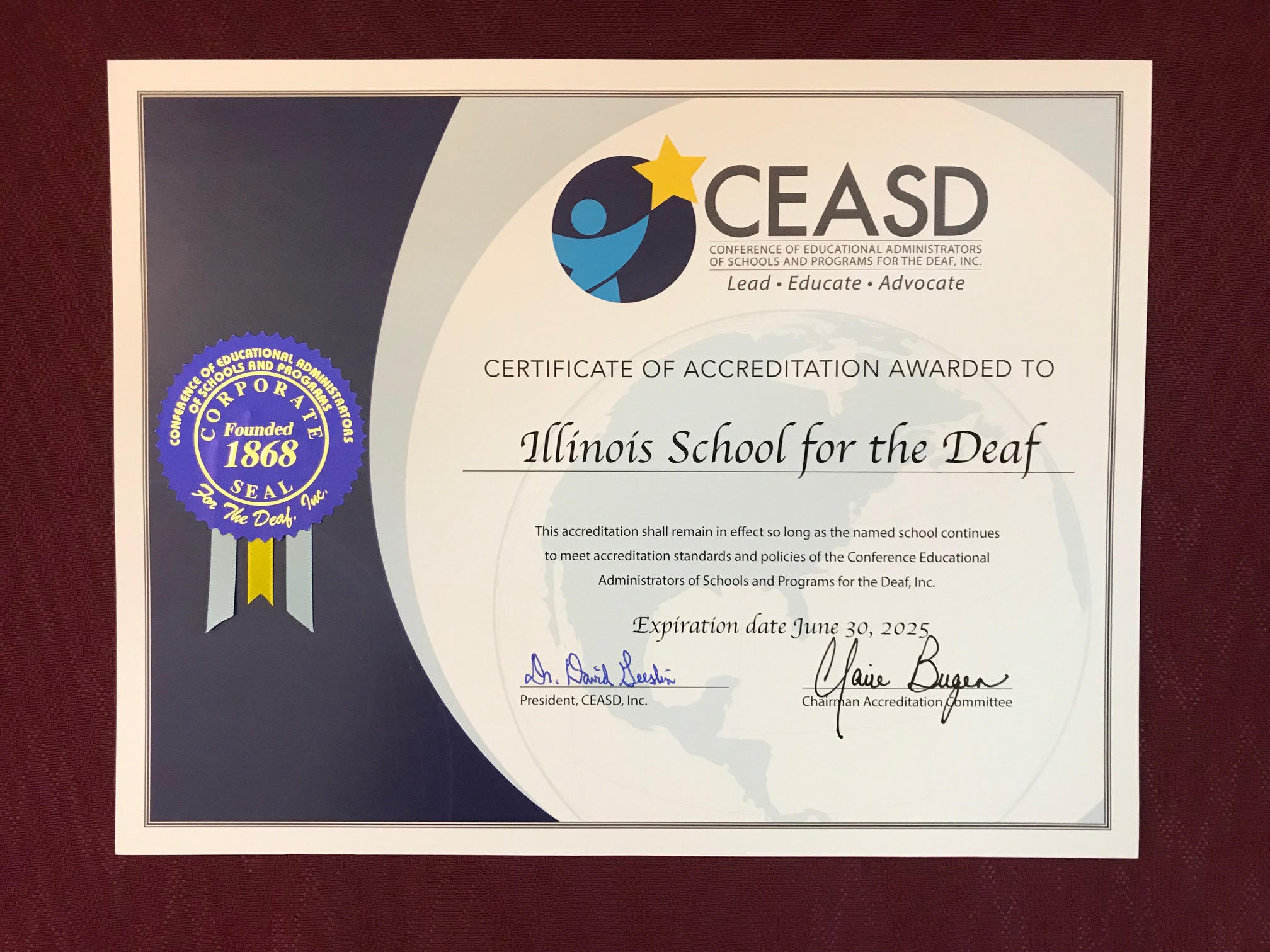 ISD Accreditation Certificate